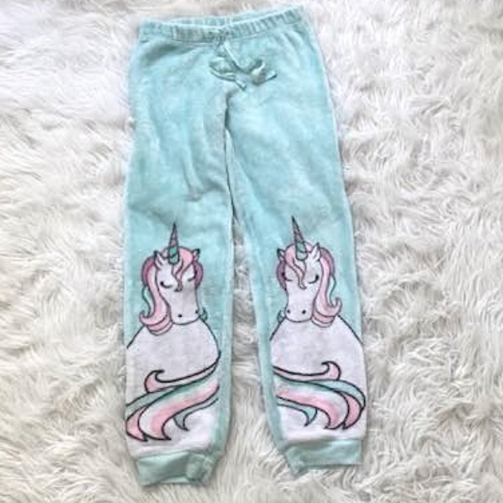 Justice Girls Unicorn Fleece Lounge Pants PJs Pajama Bottoms Size 14